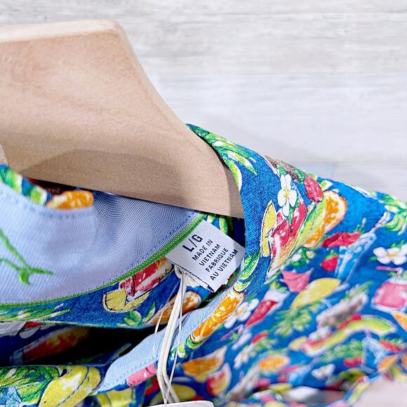 Tommy Bahama Veracruz Cay Happy Hour Shirt Blue Floral Cocktail Mens Large - Picture 6 of 10